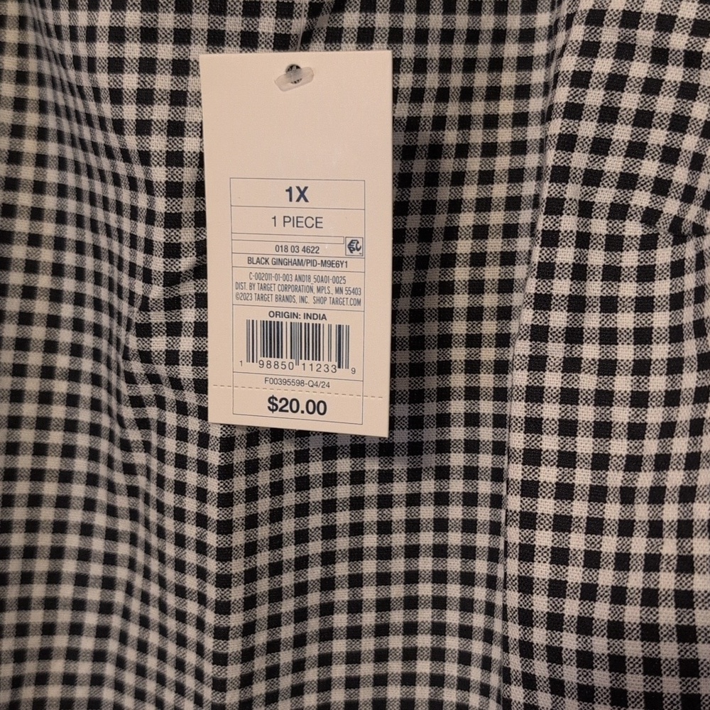 A New Day Classic Black and White Checkered Dress NWT - Picture 8 of 8